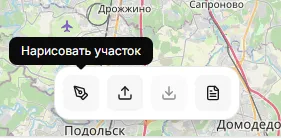 Панель инструментов — кнопка «Нарисовать участок»